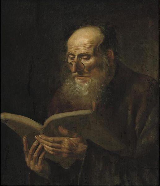 HOOGSTRATEN, Samuel van Bearded man reading oil painting picture